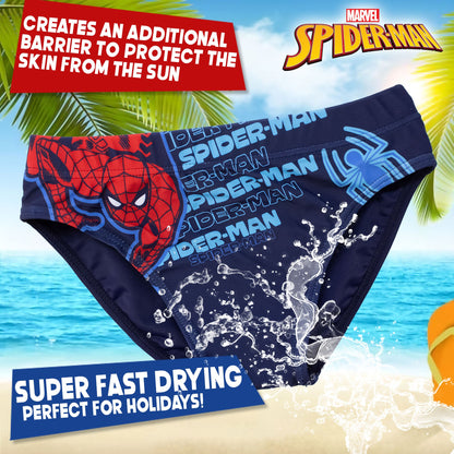 Costume da bagno Marvel Spiderman per bambino mutandina slip mare bimbo 7094
