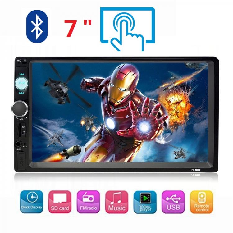 Autoradio 2 Din 7" Player Mp5 TOUCHSCREEN STEREO BLUETOOTH USB SD AUX - KEIN GPS