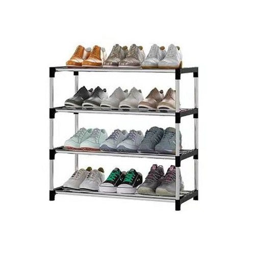 Schuhregal mit 4 Ablagen, platzsparend, Aufbewahrungsregal, Schuhständer, 60 x 30 x 55 cm