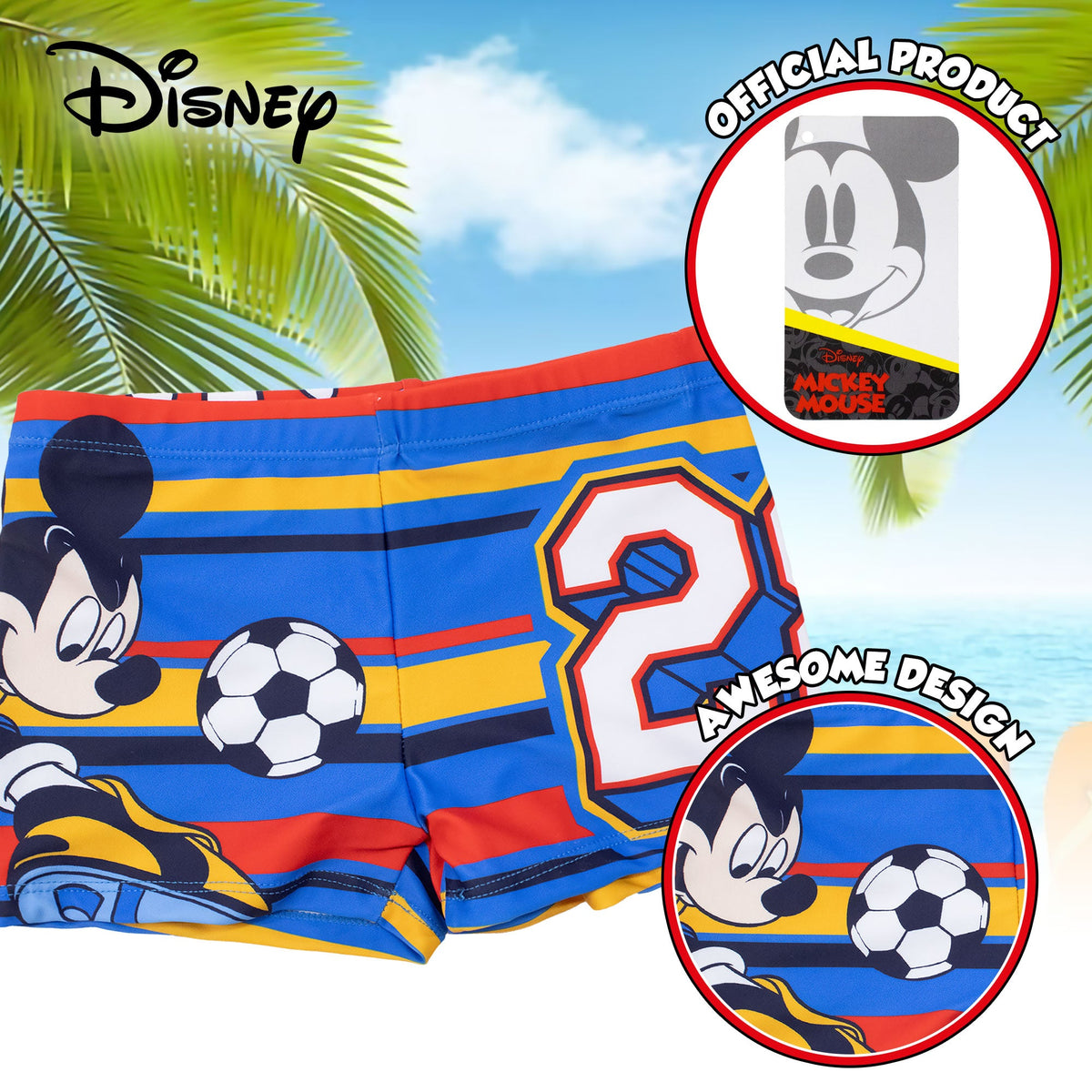 Disney Mickey Mouse Kids Swim Trunks Shorts for Toddlers 7111