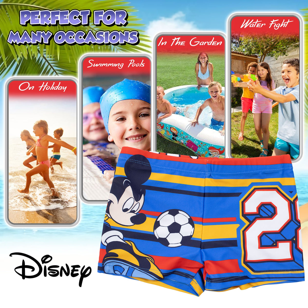 Disney Mickey Mouse Kids Swim Trunks Shorts for Toddlers 7111