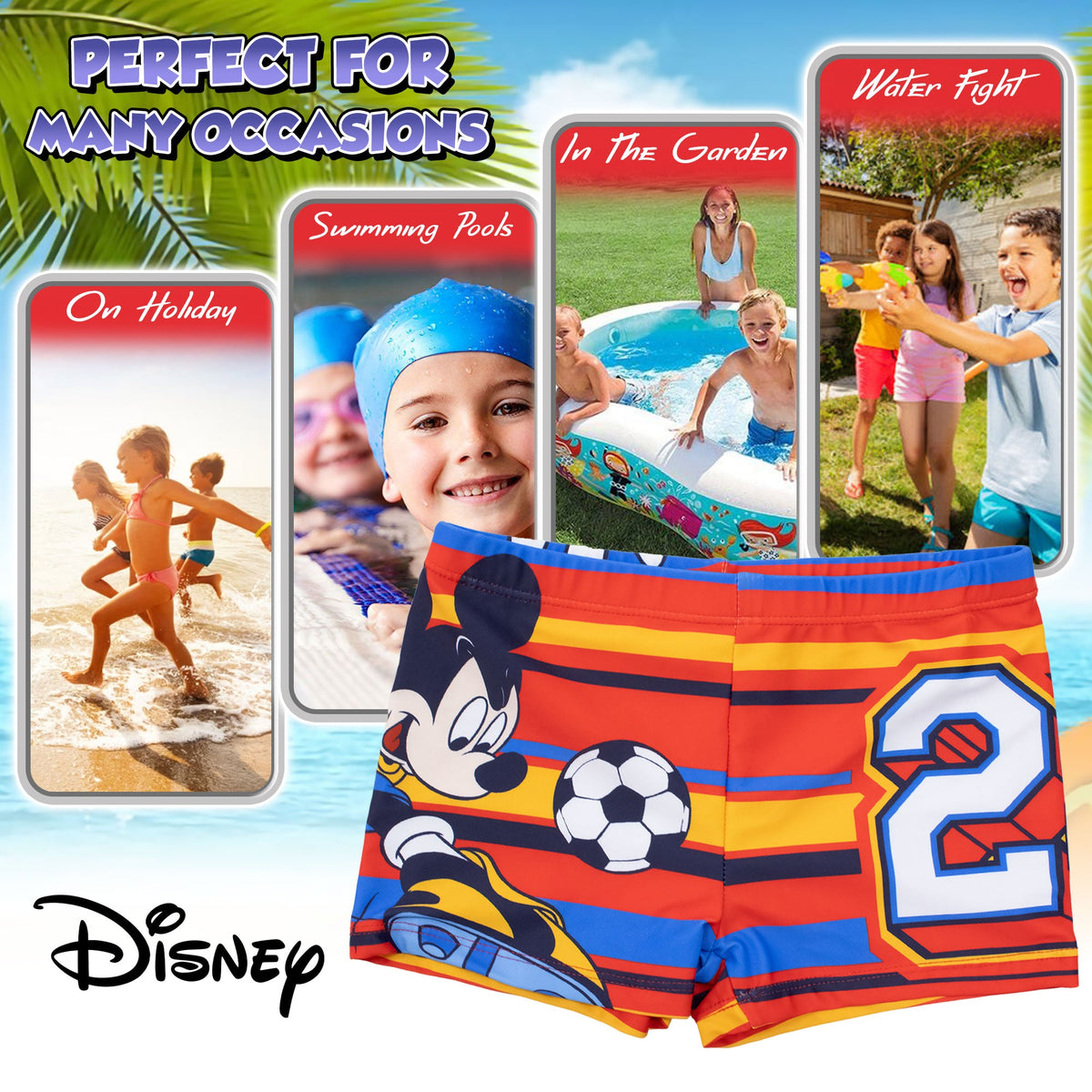 Disney Mickey Mouse Kids Swim Trunks Shorts for Toddlers 7111