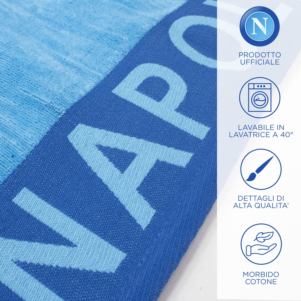 Telo mare SSC Napoli in spugna di cotone 90x170cm Prodotto Ufficiale 7119