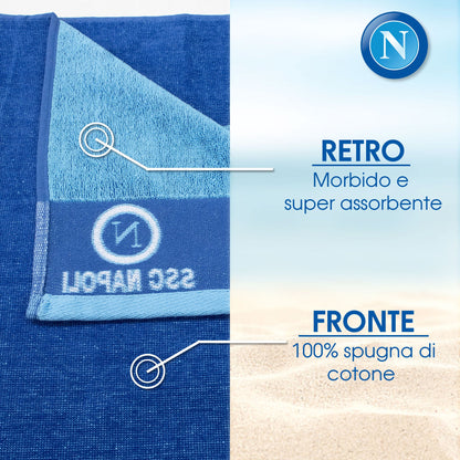 Telo mare SSC Napoli in spugna di cotone 90x170cm Prodotto Ufficiale 7119