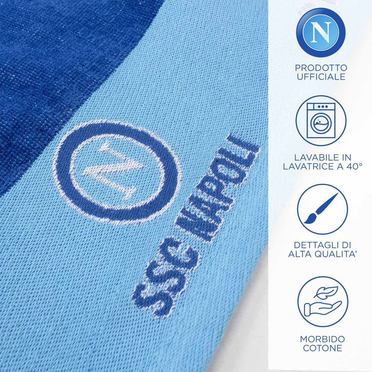 Telo mare SSC Napoli in spugna di cotone 90x170cm Prodotto Ufficiale 7119