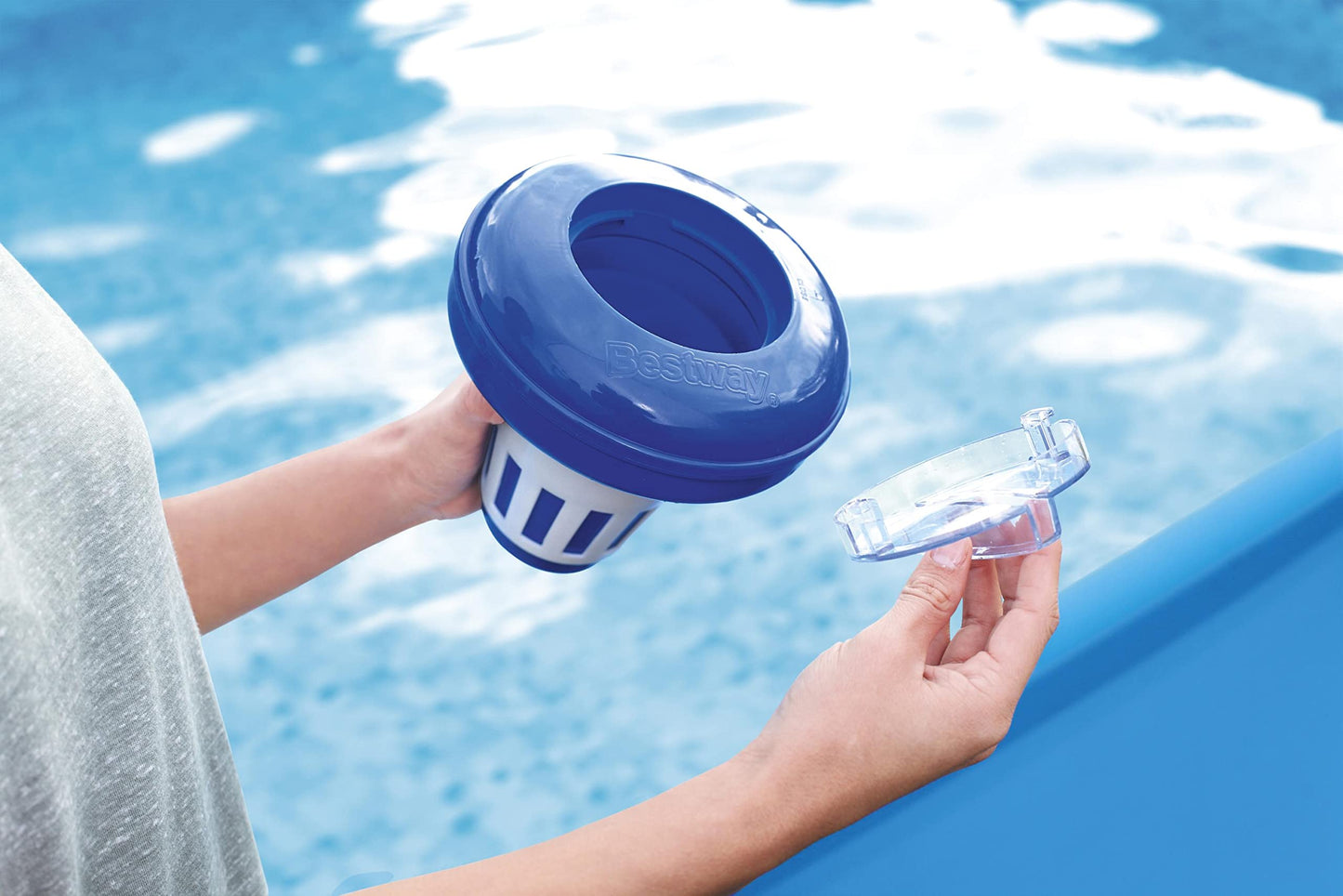 Dispenser cloro galleggiante 16,5 cm regolabile pastiglie