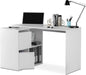 Reversible multi-position white desk - 120x49x78 cm adjustable