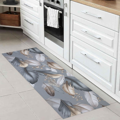 Tappeto cucina passatoia antiscivolo a metro stampa digitale Piume gommato 7122