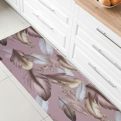 Tappeto cucina passatoia antiscivolo a metro stampa digitale Piume gommato 7122