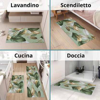 Tappeto cucina passatoia antiscivolo a metro stampa digitale Piume gommato 7122
