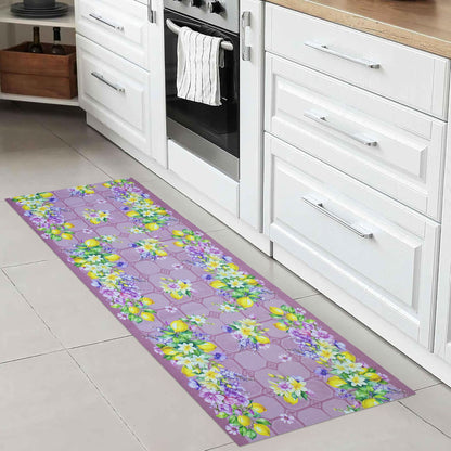 Tappeto cucina passatoia antiscivolo Limoni con maioliche Vietrese gommato 7123