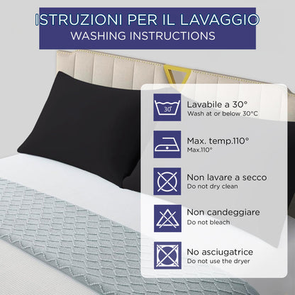 Coppia federe cuscini letto in cotone Copricuscini guanciale in tinta unita 7127