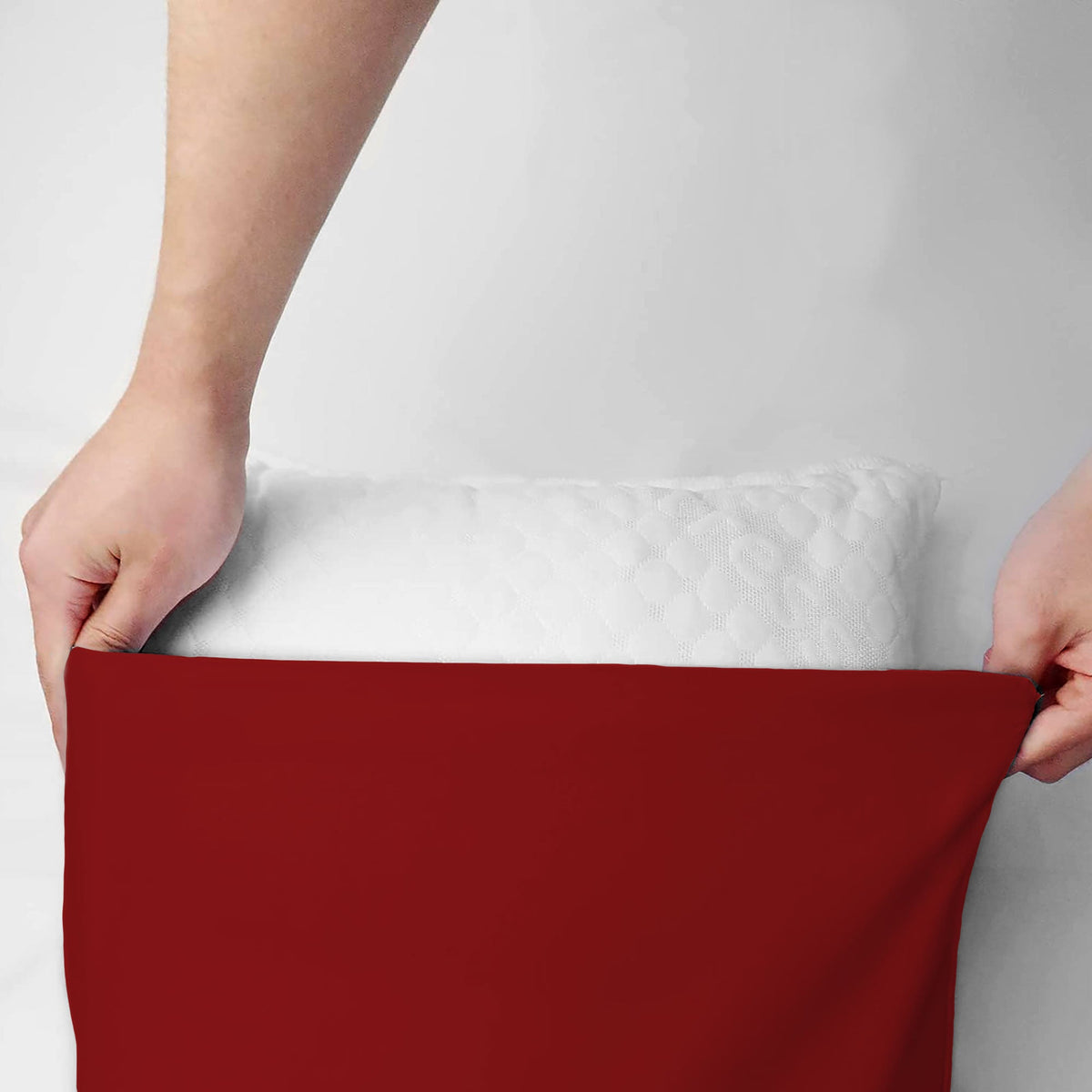 Coppia federe cuscini letto in cotone Copricuscini guanciale in tinta unita 7127