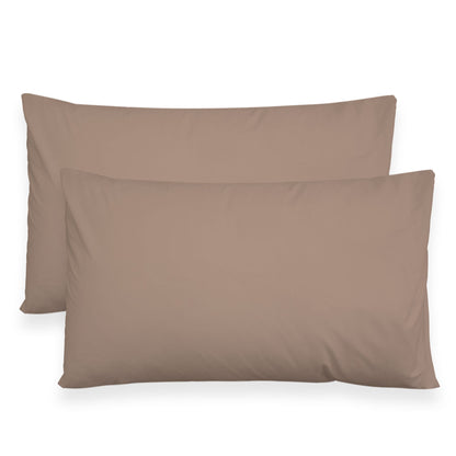 Coppia federe cuscini letto in cotone Copricuscini guanciale in tinta unita 7127