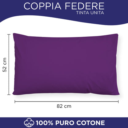 Coppia federe cuscini letto in cotone Copricuscini guanciale in tinta unita 7127
