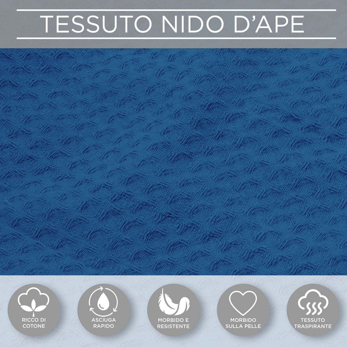 Accappatoio Nido d’Ape Unisex Uomo Donna leggero con Cappuccio e tasche 7130
