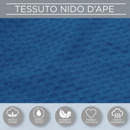 Accappatoio Nido d’Ape Unisex Uomo Donna leggero con Cappuccio e tasche 7130