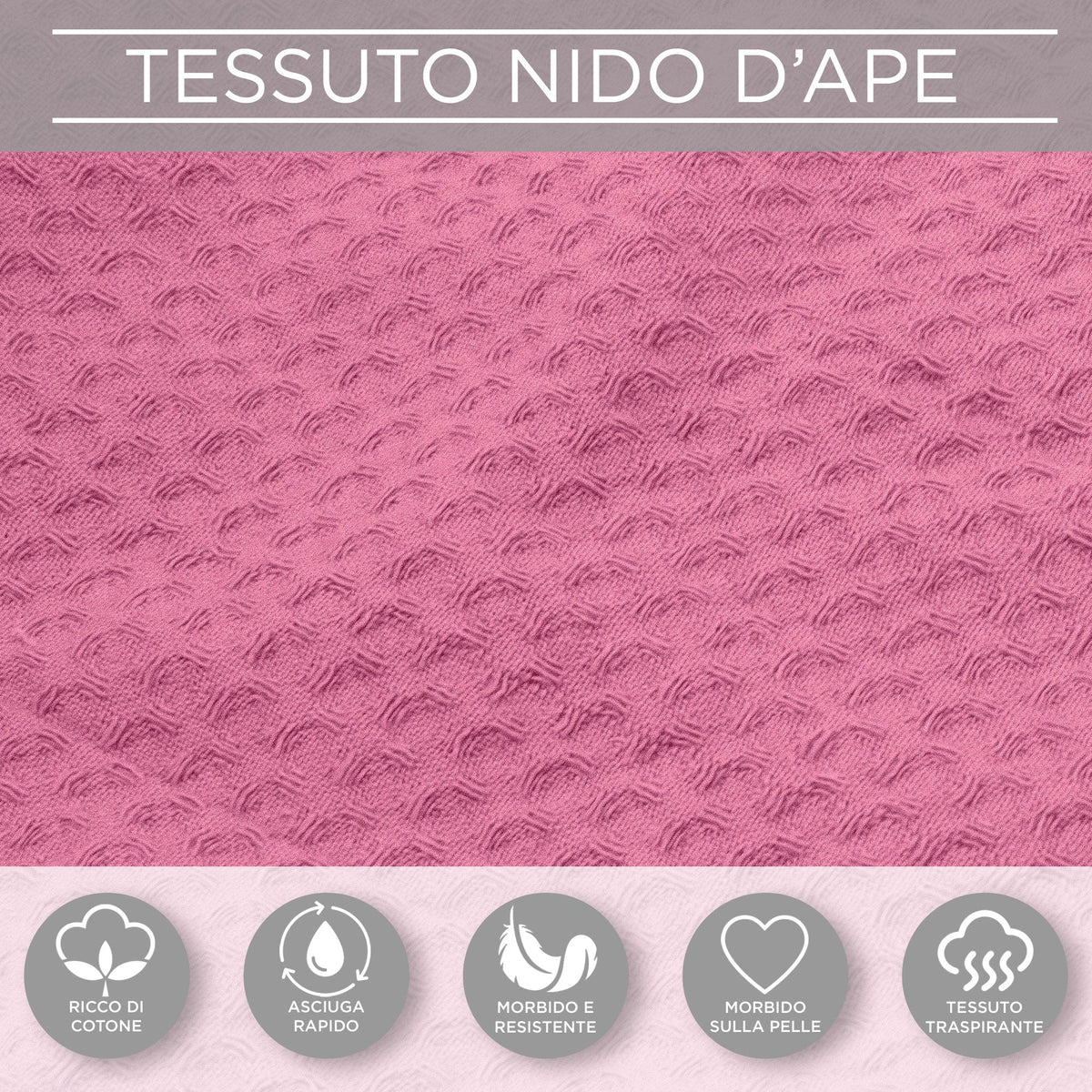 Accappatoio Nido d’Ape Unisex Uomo Donna leggero con Cappuccio e tasche 7130