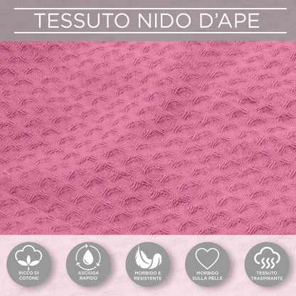 Accappatoio Nido d’Ape Unisex Uomo Donna leggero con Cappuccio e tasche 7130