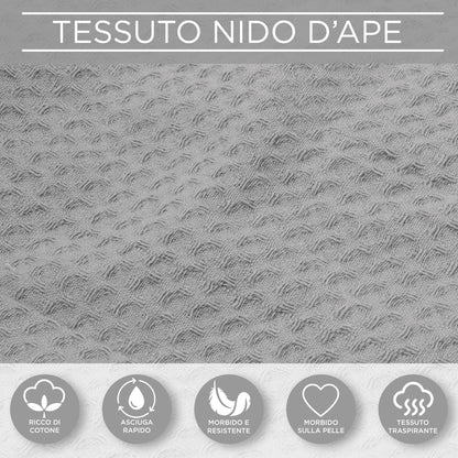 Accappatoio Nido d’Ape Unisex Uomo Donna leggero con Cappuccio e tasche 7130