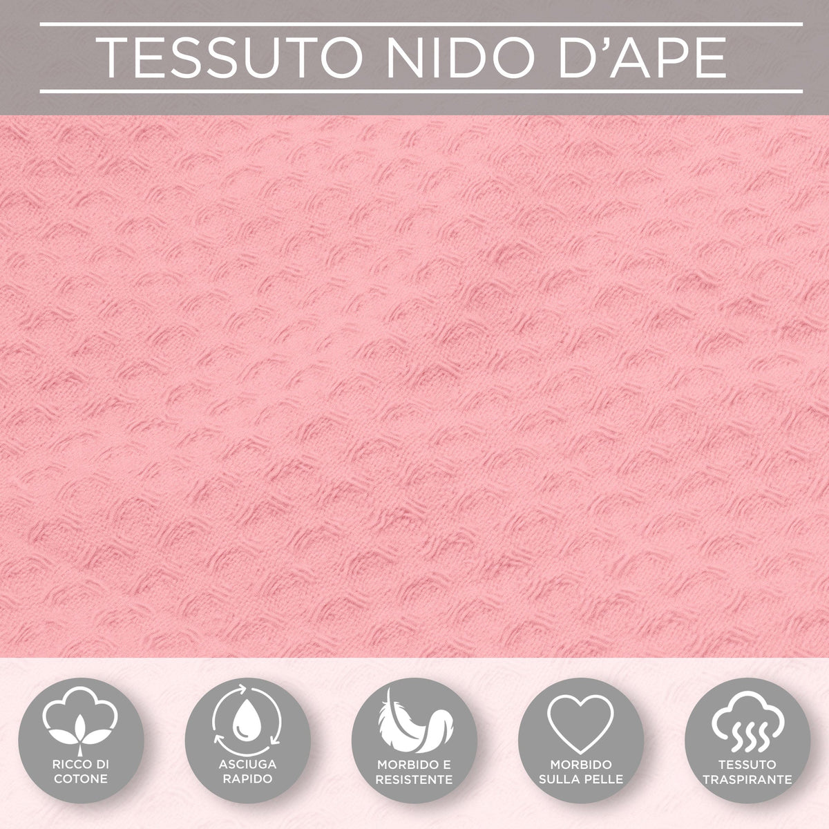 Accappatoio Nido d’Ape Unisex Uomo Donna leggero con Cappuccio e tasche 7130