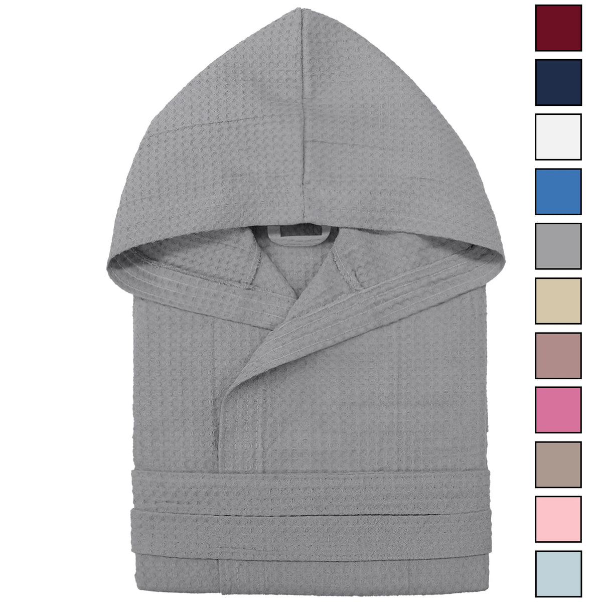 Accappatoio Nido d’Ape Unisex Uomo Donna leggero con Cappuccio e tasche 7130