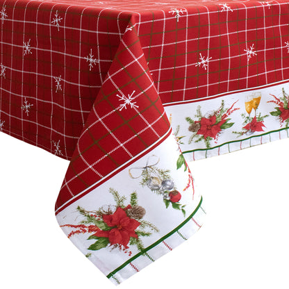 Tovaglia Natalizia in Rasatello Made in Italy Decoro Natale varie misure 7132