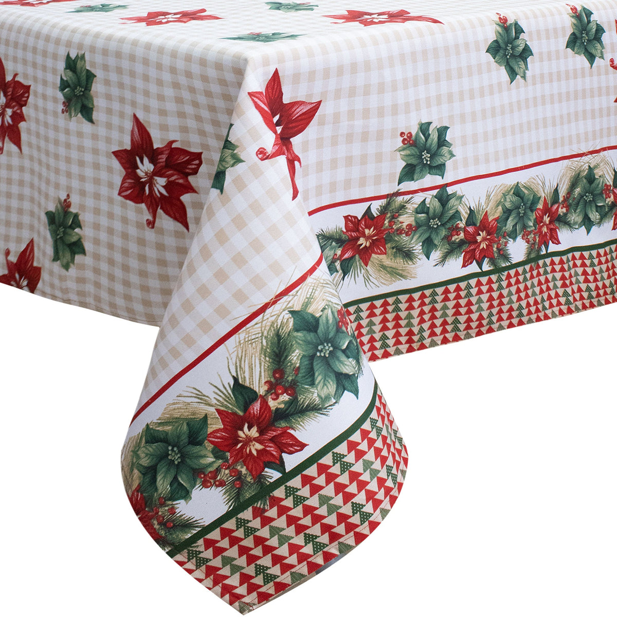 Tovaglia Natalizia in Rasatello Made in Italy Decoro Natale varie misure 7132