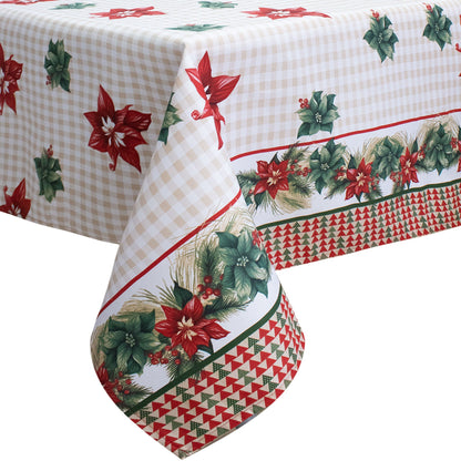 Tovaglia Natalizia in Rasatello Made in Italy Decoro Natale varie misure 7132