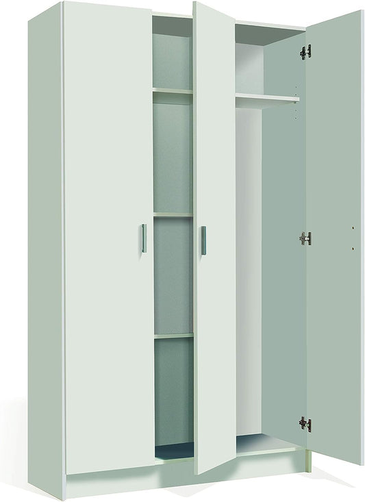 Guardaroba Portascope 3 Ante L109xH180xP37 in Melaminico Bianco