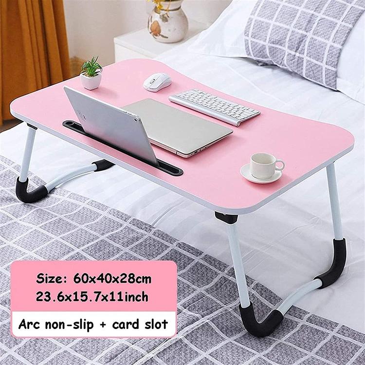 Faltbarer Betttisch Tablett Frühstück Lese- und Schreibtisch Laptop-Tisch Holz Rosa