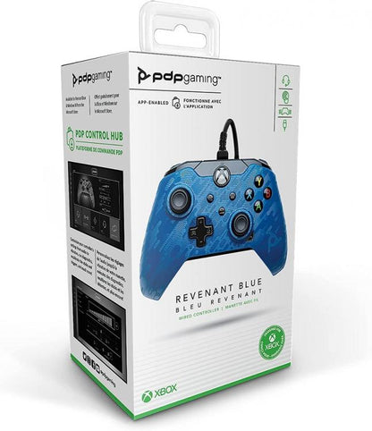 CONTROLLER PDP XBOX SERIES X / XBOX ONE OFFIZIELLER KABELGEBUNDENER PAD JOYPAD BLAUES CAMOUFLAGE