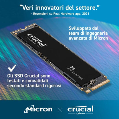 CRUCIAL P3 SSD INTERN 500GB M2 2280 P3 NVME NVMe Interner SPEICHER PS5 / PC