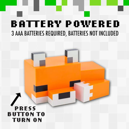 Paladone Lampe Minecraft Fuchs – AAA-Batteriebetriebenes LED-Nachtlicht