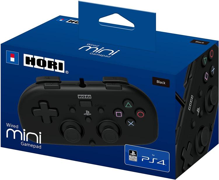 Hori Minipad PS4 kabelgebunden, Schwarz, Offizieller PlayStation 4 Controller