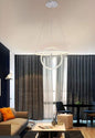 Lampadario A Soffitto Cerchi Led Design Moderno Circolare Luce Calda 70W