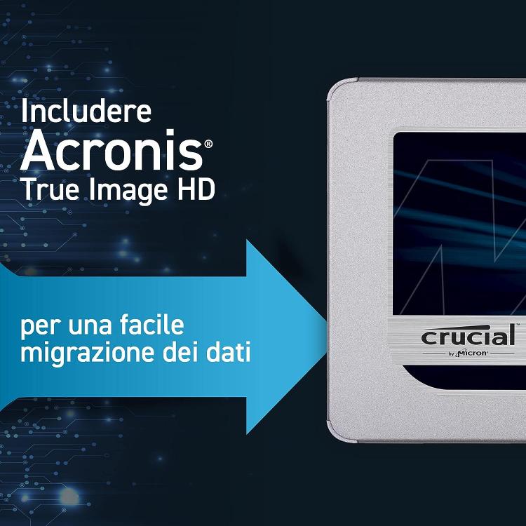 CRUCIAL MX500 SSD INTERNO 1TB 3D NAND SATA DA 2,5 POLLICI CT1000MX500SSD1 PS5