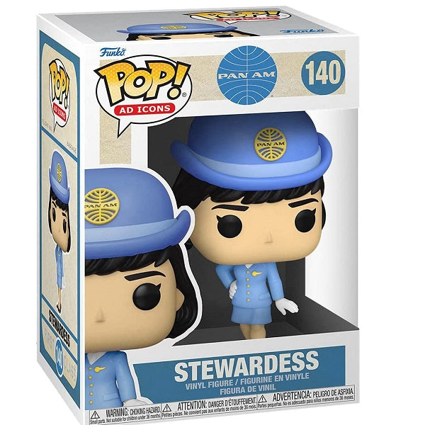 Funko Pop Icons Pan Am Set 3Pz Bundle 140-141-142 Vinyl Figure Airplane Hostess
