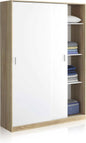 White Wardrobe with 2 Sliding Doors 120x50x200h