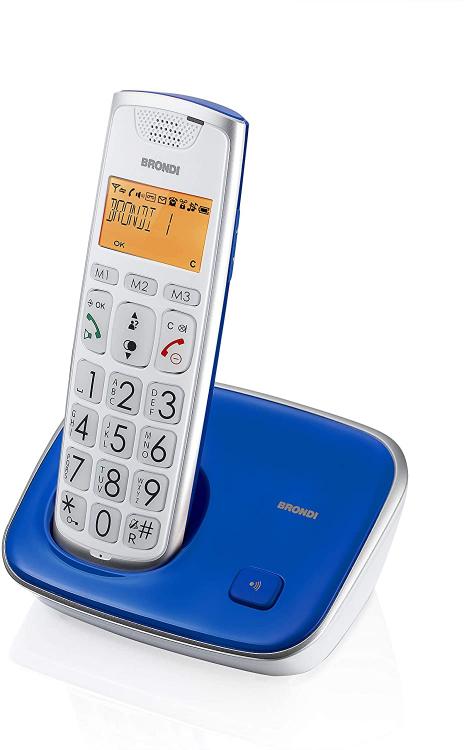 BRONDI BRAVO GOLD2 BLAUES SCHNURLOSES TELEFON TRAGBAR BÜRO ZUHAUSE
