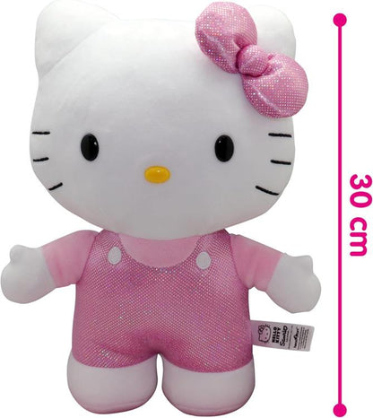 Hello Kitty Plüschtier, Satinkleid Rosa, 30 cm, weiches Kuscheltier, Kollektion Plh1075