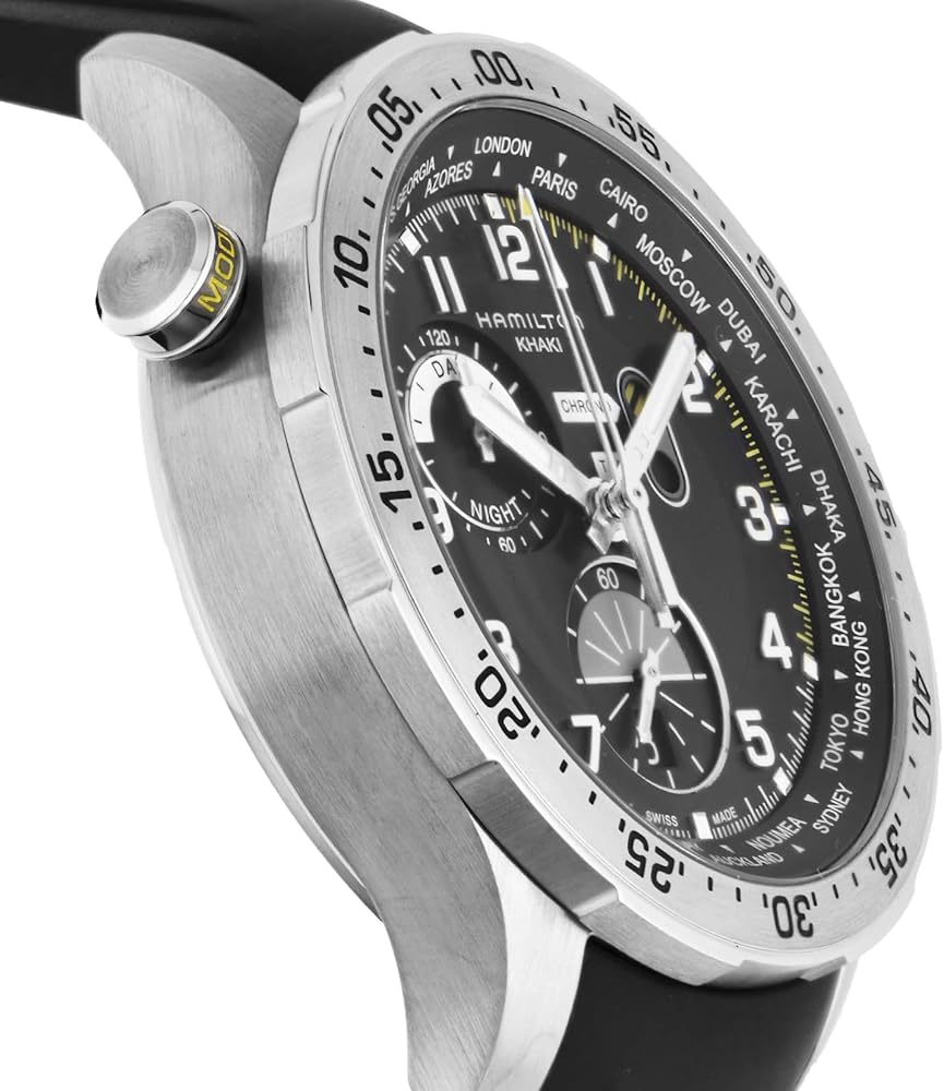 Hamilton Khaki Aviation H76714335 – Quarzchronograph 45mm mit verschraubter Krone und 100m WD