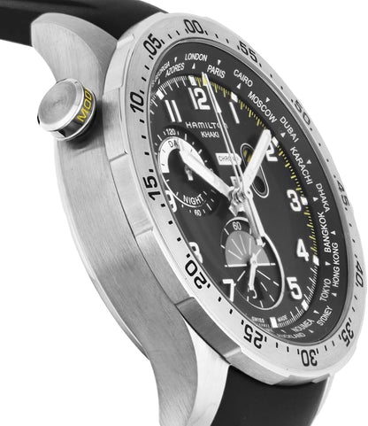 Hamilton Khaki Aviation H76714335 – Quarzchronograph 45mm mit verschraubter Krone und 100m WD