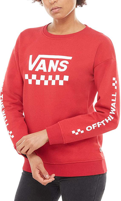 Vans felpa girocollo con logo e decorazioni sul braccio Too Much Fun Crew VA3PBFYFO red