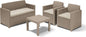 Alabama Cappuccino Lounge Set with Sand-Colored Cushions
