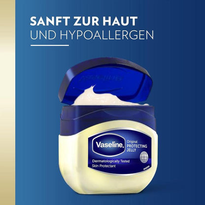 Vaseline Original Hautschutzcreme für trockene Haut, Schmiergelatine, 100 ml