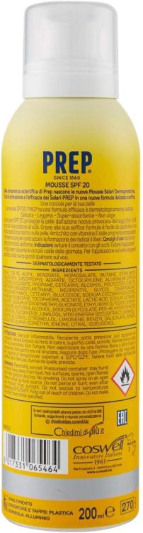 Prep - Sonnenschutz-Mousse Dermoprotektiv LSF 20 UVA-UVB-Schutz