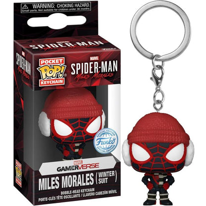 Funko Schlüsselanhänger! Pocket – Marvel Spider-Man – Miles Morales (Winteranzug)