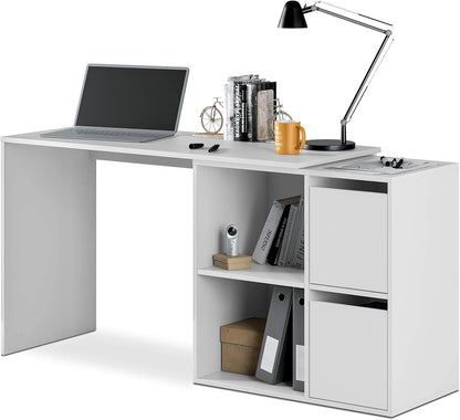Scrittoio reversibile bianco pluriposizione - 120x49x78 cm regolabile