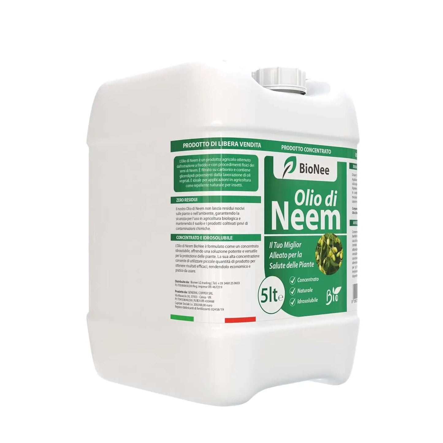 Bionee - Olio di NEEM BIOLOGICO 5L - Il Tuo Miglior Alleato per la Salute delle Piante